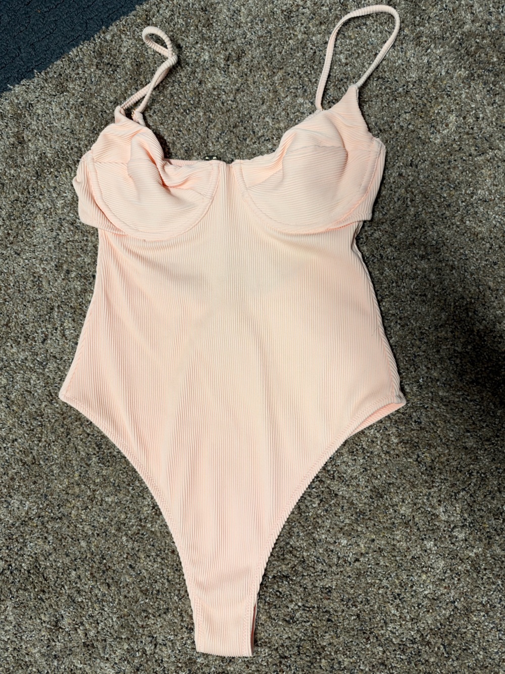 White Fox Boutique x Sarah’s Day Pink Ribbed One-Piece Swimsuit